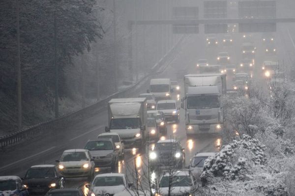 L'autoroute A15 ce mardi à Cergy-Pontoise (95).