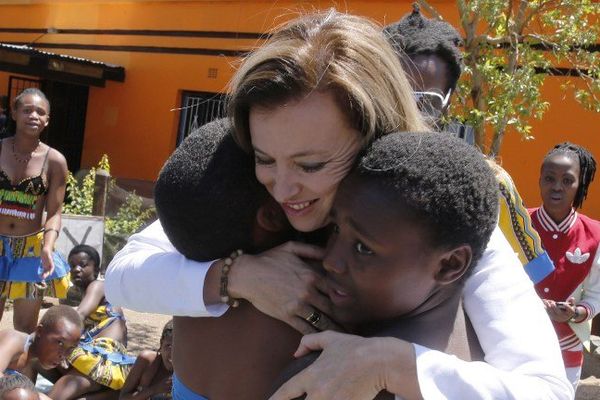 Valérie Trierweiler en voyage officiel à Soweto en Afrique du sud le 15 octobre.