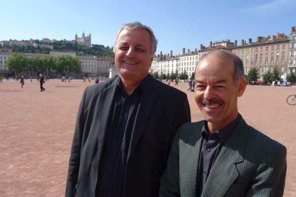 Avec Francois Alfonsi , tête de liste, Belkacem Lounes ,conseiller régional Rhône Alpe, également candidat sur la liste euro-regionaliste.     