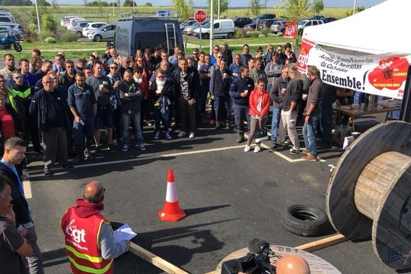 Plus d'une centaine d'agents Enedis bloque le site de Bretteville-sur-Odon ce jeudi. 