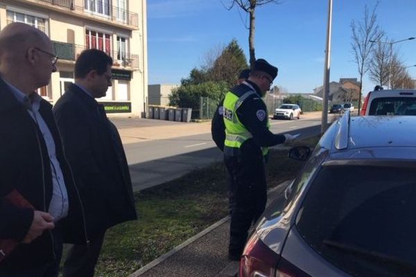 Les contrôles de police effectués en présence du préfet de l'Aisne à Laon mardi 17 mars