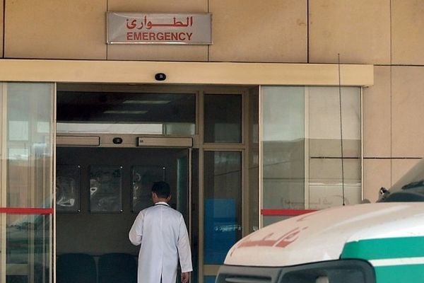 Devant les urgences de l'hôpital de Ryad en Arabie Saoudite. 