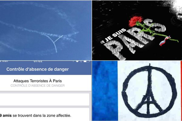 Tweets et post Facebook en lien avec les attentats de Paris et Saint-Denis.