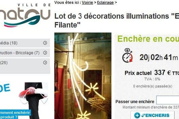 Les décorations de Noël de la ville sont mise en ligne sur le site Agorastore