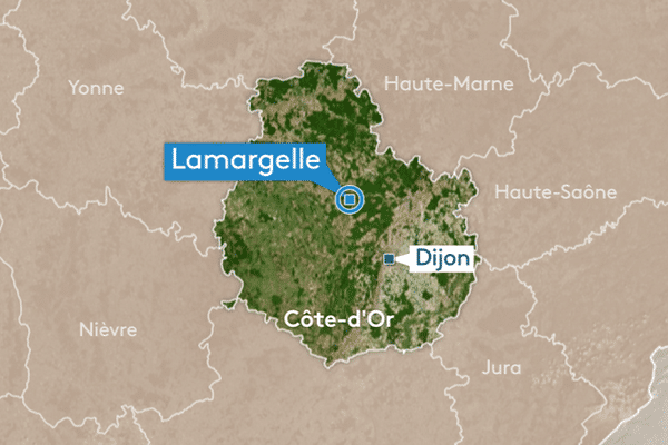 La commune de Lamargelle est située en Côte-d'Or, au nord de Dijon