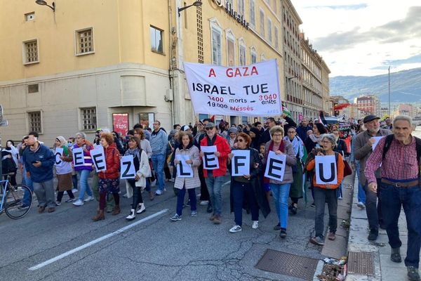 Défilé dans les rues de Grenoble, en soutien au peuple palestinien ce samedi 28 octobre