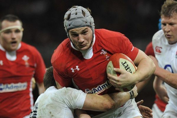 Le 3/4 Centre gallois Jonathan Davies, lors du match Galles-Angleterre lors du Tournoi des Six Nations 2013.