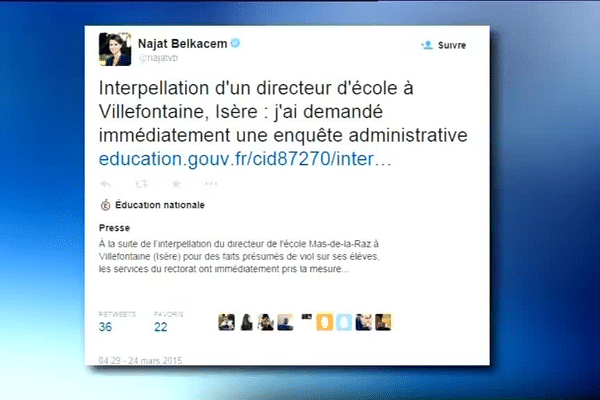 Najat Vallaud Belkacem a annoncé l'ouverture d'une enquête administrative afin de faire toute la lumière sur cette affaire 