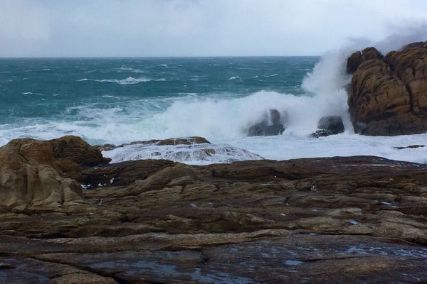 Tempête à Saint-Guénolé