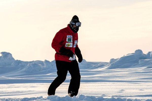 En avril 2015, au Marathon du Pôle Nord