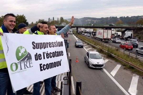 Manifestation des routiers contre l'Ecotaxe, samedi 16 novembre, sud de la France