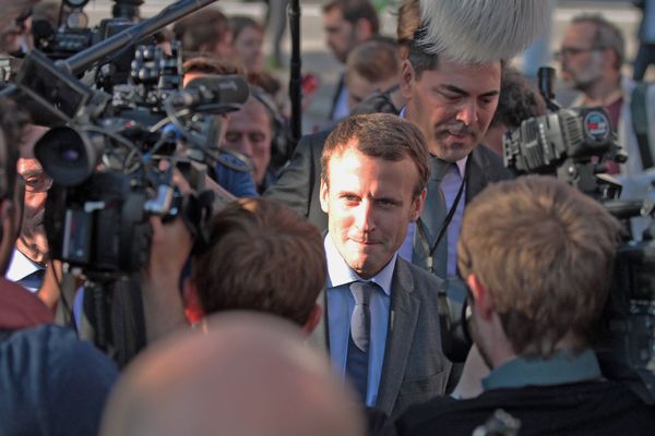 Emmanuel Macron lors de sa venue à Strasbourg