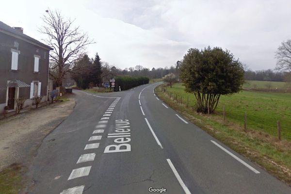 L'accident mortel a eu lieu sur cette portion de route à St Pancrace près de Brantôme