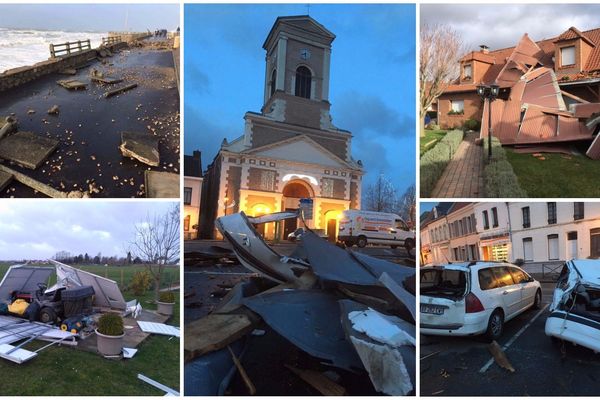 Toitures arrachées, digues endommagées, les vents de la tempête Eleanor ont fait des dégâts dans les Hauts-de-France.