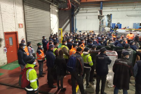 Les salariés d'Alstom en Assemblée générale, le mardi 8 février.