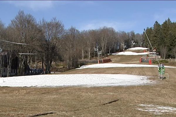 Pour le ski comme pour la luge, ce n'est vraiment pas le paradis blanc au Ballon d'Alsace.