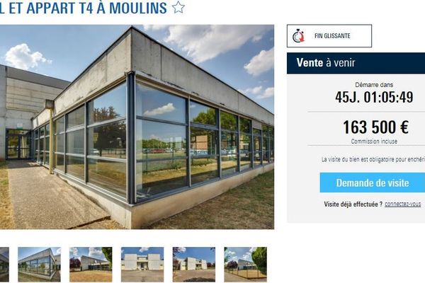 Le Département de l'Allier a décidé de mettre en vente l'un de ses biens sur le site d'enchères en ligne Agorastore. Après quatre jours de négociation, le plus offrant repartira avec ce bâtiment d'une surface de 500 mètres carrés.