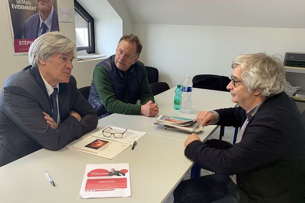 Stéphane Le Foll, candidat à sa succession, dans ses locaux de campagne au centre-ville du Mans.