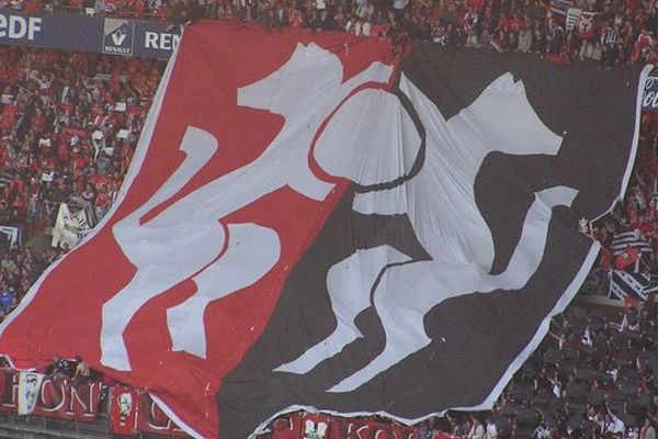 Drapeau géant pendant la finale de la Coupe de France 2009