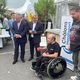 Xavier Betrand découvre la boccia, la pétanque du handisport, à la Foire de Châlons le mardi 03 septembre 2024.