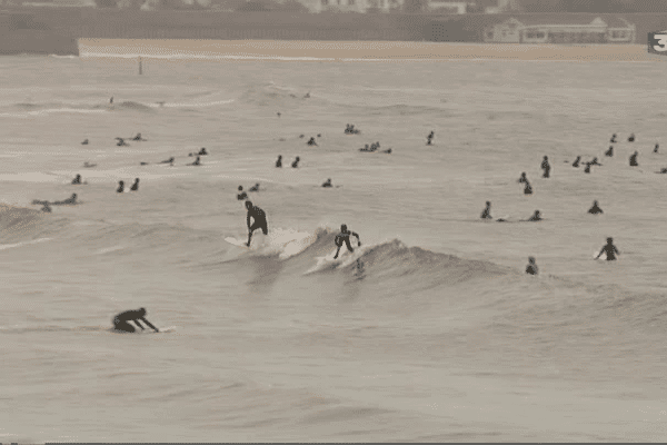 Il y avait du monde à l'eau, aujourd'hui, à Larmor-Plage (56) !