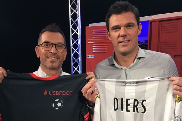 Charles Diers, ancien footballeur du Angers SCO et co-fondateur de la Dalle Angevine, sur le plateau d'#USBFOOT au côté d'Anthony Brulez 