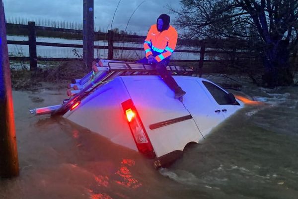 Les pompiers du Calvados sont intervenus à 112 reprises depuis le début des intempéries, dont trois fois pour des véhicules bloqués sur des routes inondées, jeudi 9 janvier 2025.