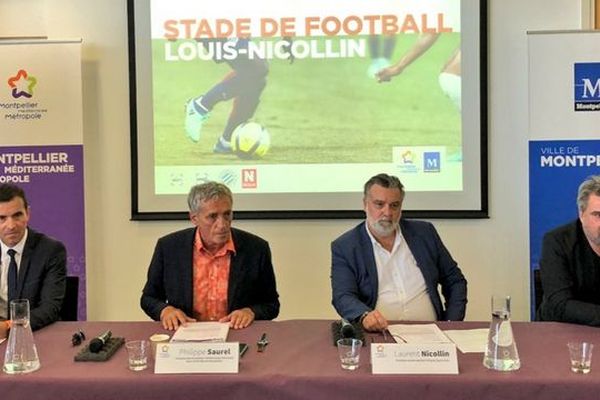  Philippe Saurel, maire de Montpellier, a lancé la construction du nouveau stade de football qui portera le nom de Louis Nicollin, ancien président du MHSC