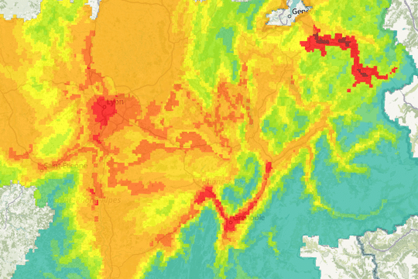 ATMO Auvergne-Rhône-Alpes, prévision le 2 janvier 2017