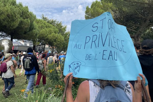 Manifestations contre les mégabassines à La Rochelle, le 20 juillet 2024.