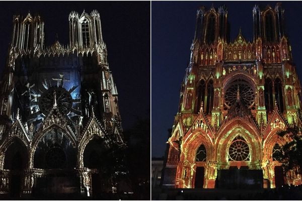 Le spectacle Regalia projeté sur la façade de la cathédrale de Reims en juin 2019