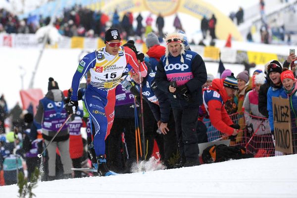 Richard Jouve lors de la coupe du monde de ski de fond le 28 janvier 2023 dans le Jura.