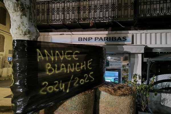 Action menée lundi 4 mars dans le Gers par les agriculteurs de la Coordination rurale.