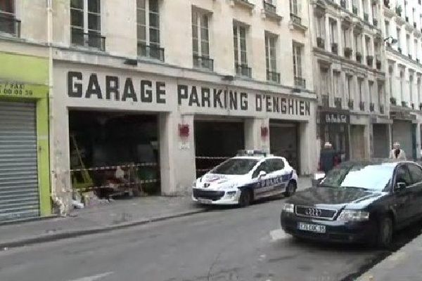 Le garage où s'est produit l'explosion.