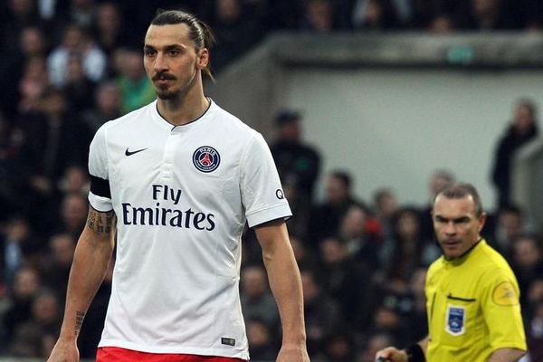 Le joueur du PSG Zlatan Ibrahimovic le dimanche 15 mars, pendant le match entre Bordeaux et le PSG. (NICOLAS TUCAT / AFP)