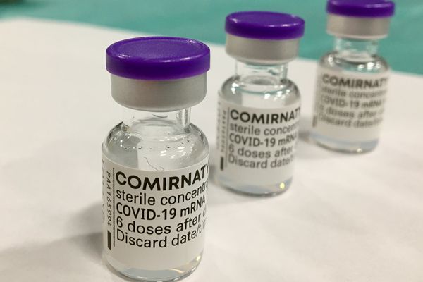 Des doses prêtes à être injectées de vaccin Comirnaty contre la COVID-19 de Pfizer-BioNtech