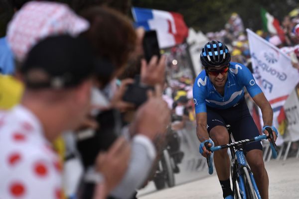 2019, l'Espagnol Mikel Landa à l'arrivé de l'étape de la Planche des Belles Filles.