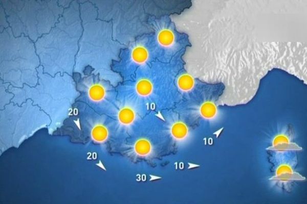 Le soleil est de retour et le vent soufflera jusqu'à 30 km/h dans les Alpes-Maritimes l'après-midi.