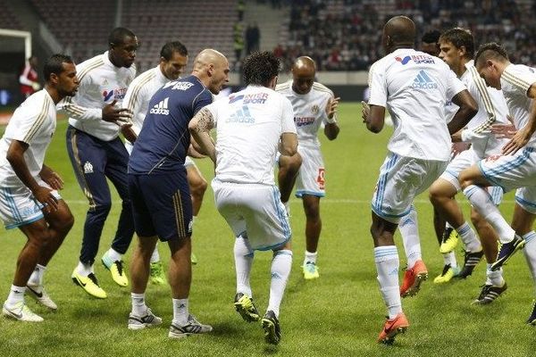 Les joueurs de l'OM lors de leur match contre Nice