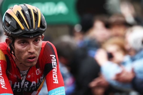 Le coureur suisse Gino Mäder lors de la 81e édition de Paris-Nice en mars 2023.