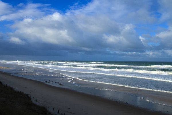 La plage de Mimizan dans les Landes, le 21 février 2015