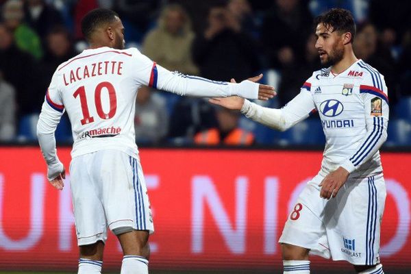 Alexandre Lacazette et Nabil Fékir, deux des artisans de la démonstration lyonnaise face à Montpellier (5-1)