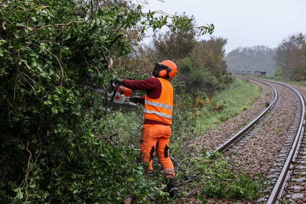 Des opérations de reconnaissance sont menées sur les lignes pour vérifier et éliminer les obstacles sur les voies. Illustration