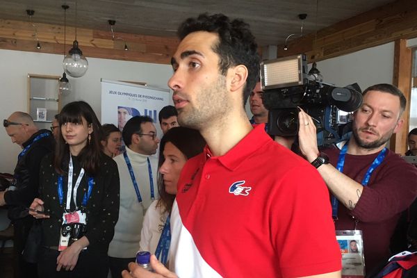 Martin Fourcade au Club France à Pyeongchang ce jeudi 8 février 2018.