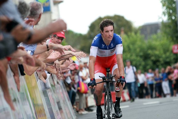 Sylvain Chavanel après sa victoire dans le contre-la-montre.