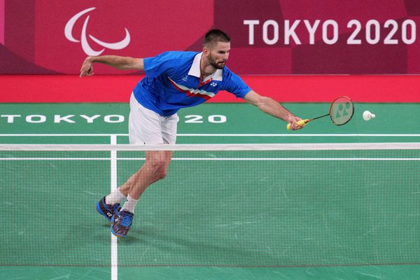 Lucas Mazur, lors de sa finale en simple aux Jeux paralympiques de Tokyo le 5 septembre 2021