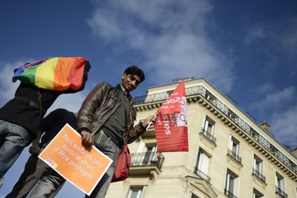 Une manifestation pour le mariage pour tous