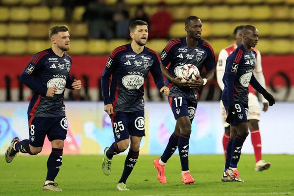 Abdallah Sima après son but face à Monaco dans cette 12ème journée de Ligue 1. Mais le Stade brestois a passé une vilaine soirée. battu 3 à 2 !