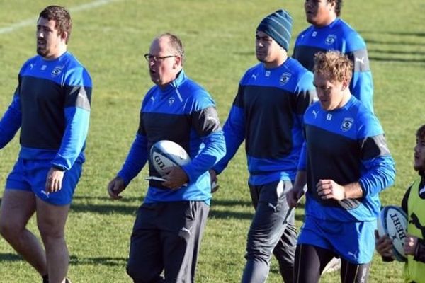 Le nouveau coach de Montpellier, Jake White à l'entraînement avec le MHR à l'Altrad stadium, le 31 décembre 2014