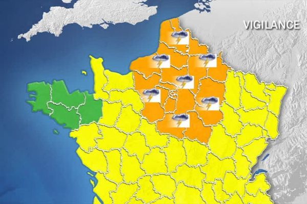 21 départements dont le Nord et le Pas-de-Calais ont été placés en vigilance orange.